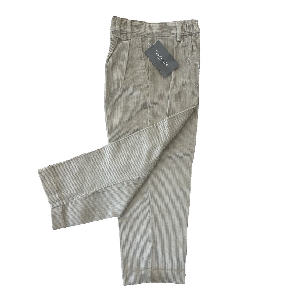 NWT  Vtg  Y2K  VanHeusen‎ Pants Boys 6 Khaki Beige Pleated Corduroy  Slacks